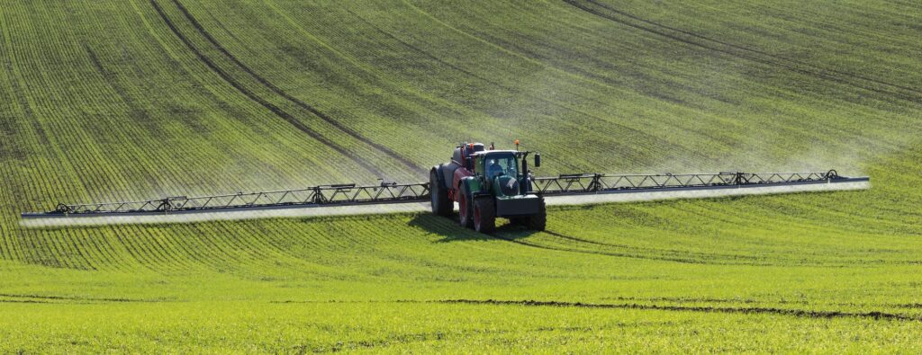 Agriculture - spraying fertilizer - England