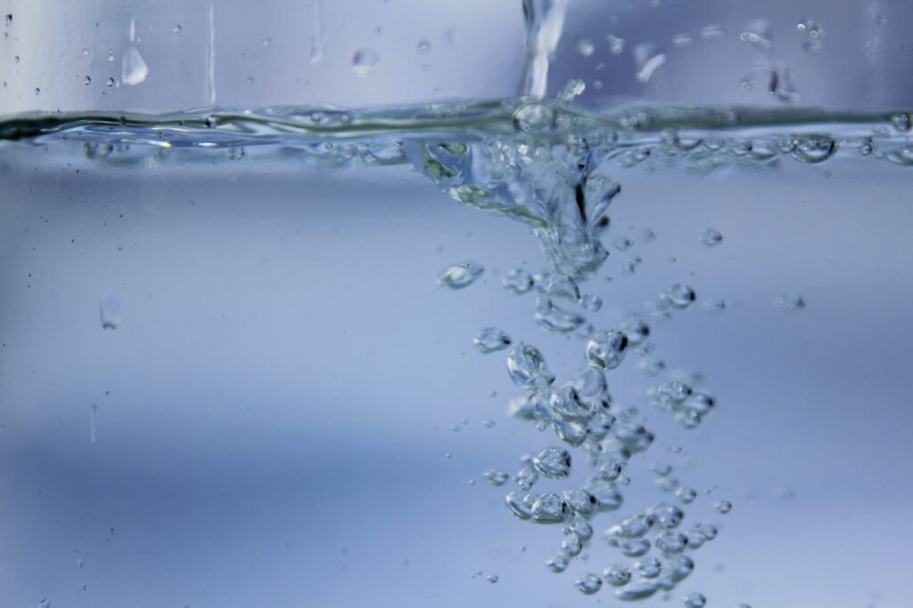 pouring clear water